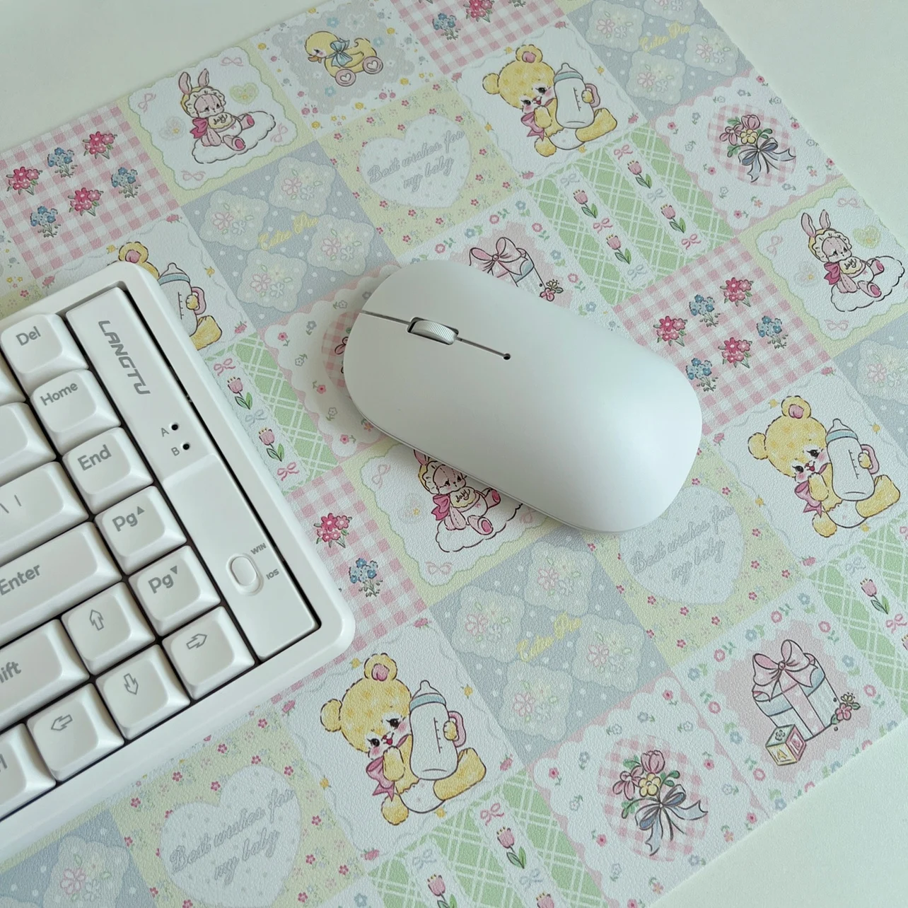 لطيف فتاة كبيرة الحجم ماوس الوسادة بولي Leather الجلود مقاوم للماء المضادة للانزلاق طالب عنبر الجدول حصيرة مكتب تعلم لوحة المفاتيح الكمبيوتر #5