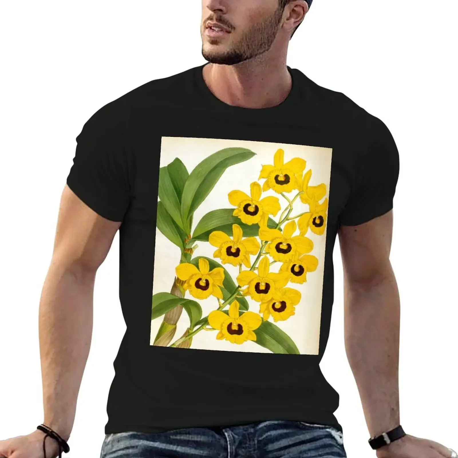 Vintage Dendrobrium Suavissimum Orchids Lindenia Collection T-Shirt kawaii clothes blacks black t shirts for men