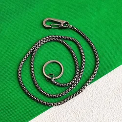 Titanium Wallet Chain for Men, 4mm Biker Anti-Lost Carabiner Clip, Hypoallergenic Never Rust Gift Accessory