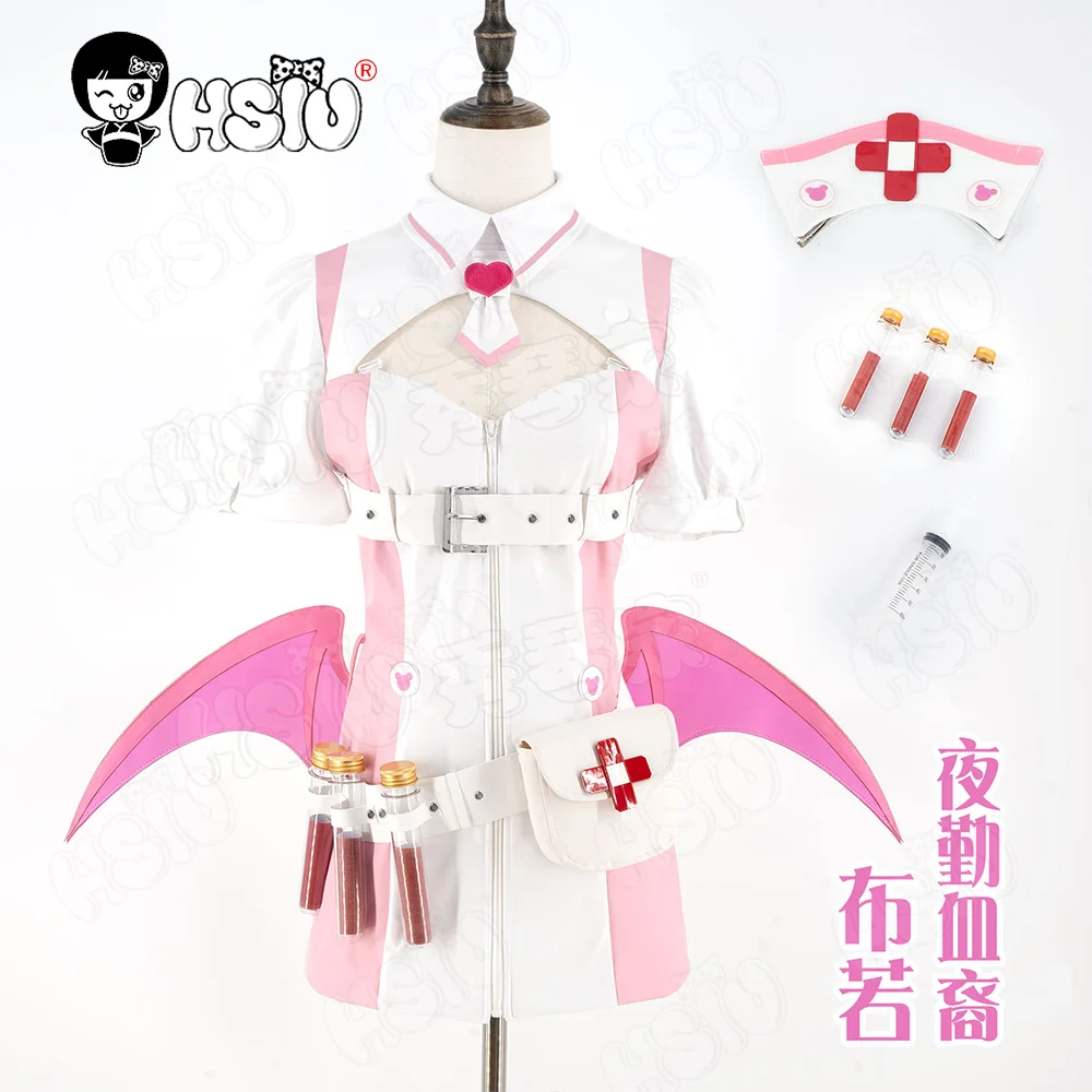 

Игра Muse Dash Night blood descent Косплей Медсестра Юбка костюм Buro Косплей Костюм Парик Хэллоуин Рождество Карнавальный костюм 2026 новинка