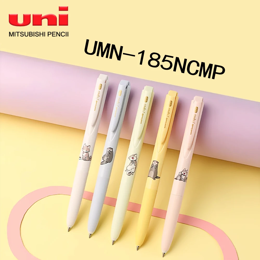 

1 ручка + 5 стержней, японская новая гелевая ручка с принтом животных, UMN-185NCMP, низкий демпфирующий 0,5 мм, большая емкость, школьные канцелярские принадлежности Kawaii