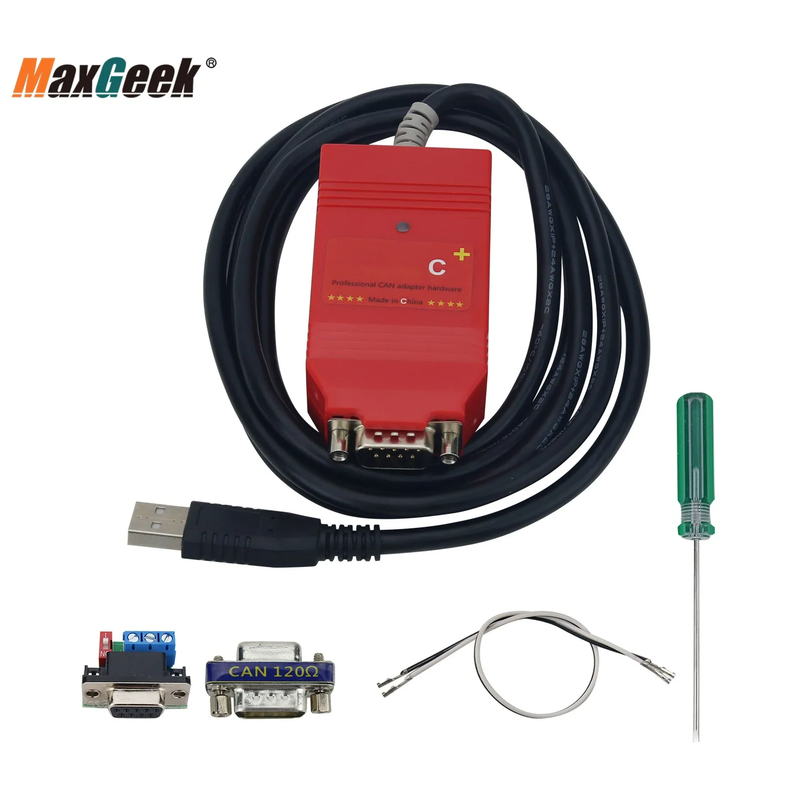 

Maxgeek PCAN2+ / PCANC + CAN-адаптер, совместимый с USB-адаптером PCAN (с китайской схемой), совместимый с IPEH- 002022