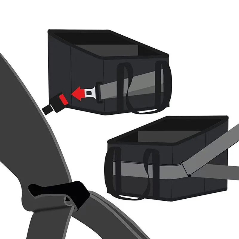 

Save Space Seat Storage Box for Vehicle Trunk Organization Black High Capacity Car Trunk Organizer