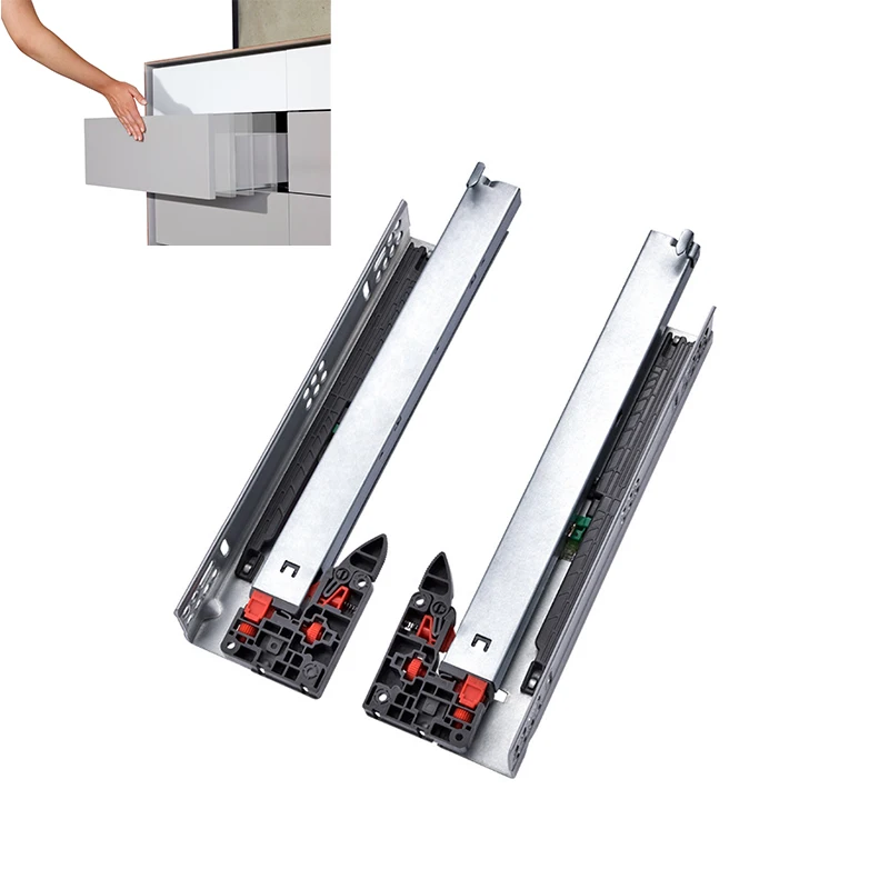 Zinc Plate Cold Rolled Steel Fold 3 Fold Extension Soft Close Undermount Drawer Slide