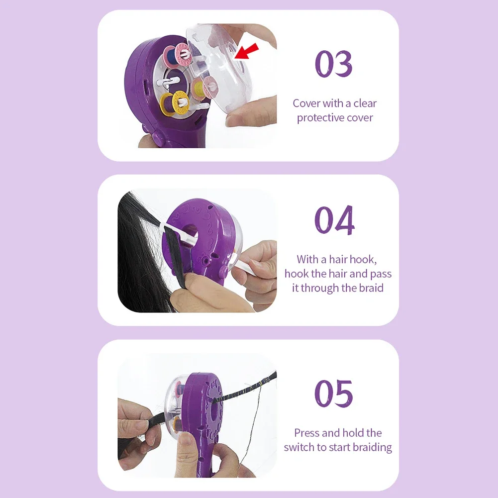 

for Teen Girls Electric Hair Braider Salon with Hair Hook Rubber Band Braider Machine Twister Machine Funny Gift