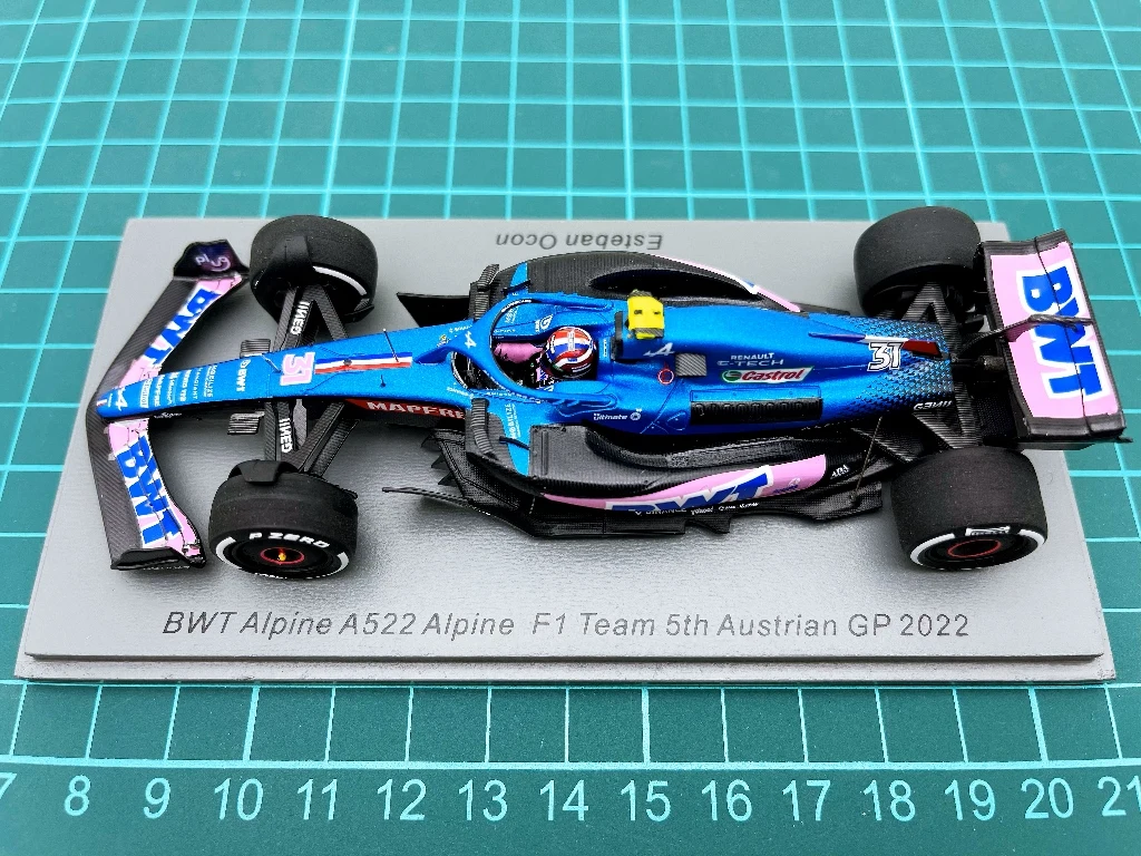 

Модель автомобиля металлическая Антистатическая SPARK 1: 1 F1 BWT A522 Alpine Ocon Австрия 100 2022 Ограниченная серия