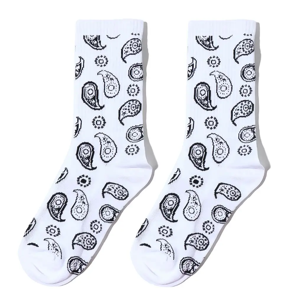 

Comfortable Hip Hop Street Sports Female Harajuku Women Hosiery Korean Style Socks Paisley Flower Socks Middle Tube Socks