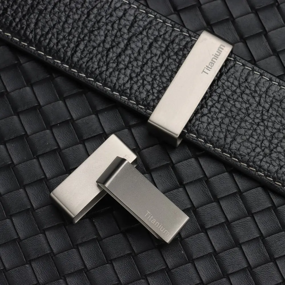 No Rust for Leather Craft EDC Outdoor Tool D Shape Buckle Titanium Belt Keeper Ring Buckle Parts Belt Strap Loop