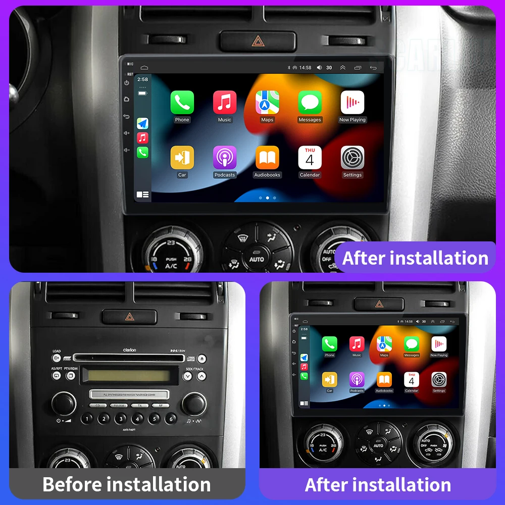 SCARLIU for Suzuki Grand Vitara 3 2005 - 2015 Multimedia Player 2 Din Navigation GPS IPS Stereo DVD Android 13 Carplay Car Radio