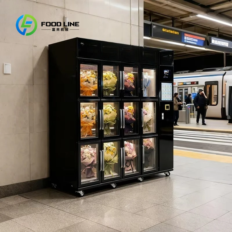 Customized size Digital Locker Outdoor Beauty Florist Flower Vending Machine Custom Logo