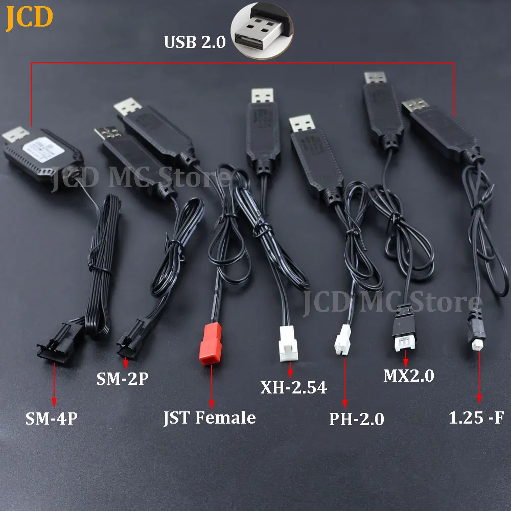 1/3/5 Stück USB-Ladegerät für 3,7V Lithium-Akkus MX2.0 PH2.0 XH2.54 SM-2P/4P Forward RC Auto Flugzeug Ersatzteile RC Quadcopter Spielzeug