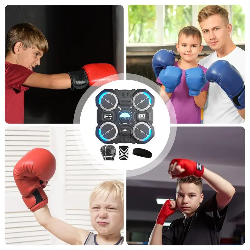 Smart Musical Boxing Machine Wall Mounted Boxing Music Workout Machine Musical Boxing Equipment With Gloves Headband And Sports