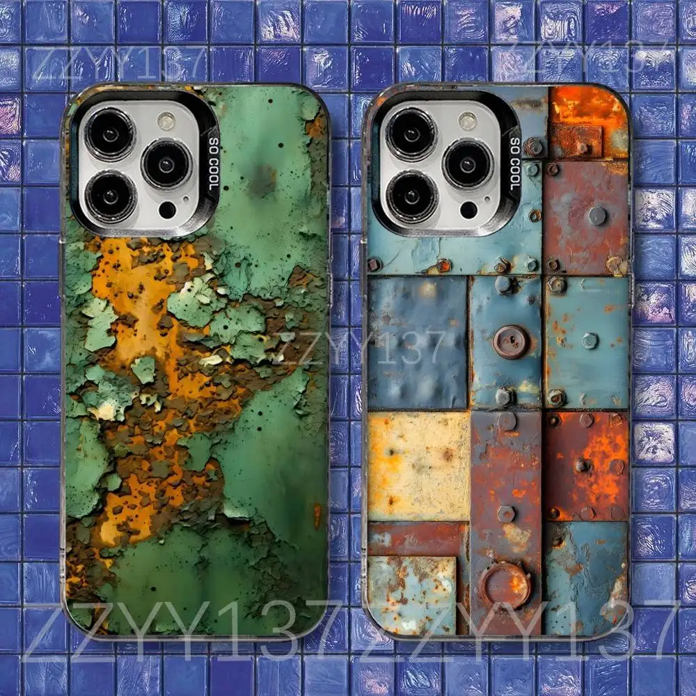

Retro Industrial Style Rusty Phone Case For iPhone 16,15,14,13,12,11,8,7,Pro,Max,Plus,Mini,XS,SE Shockproof Matte Cover