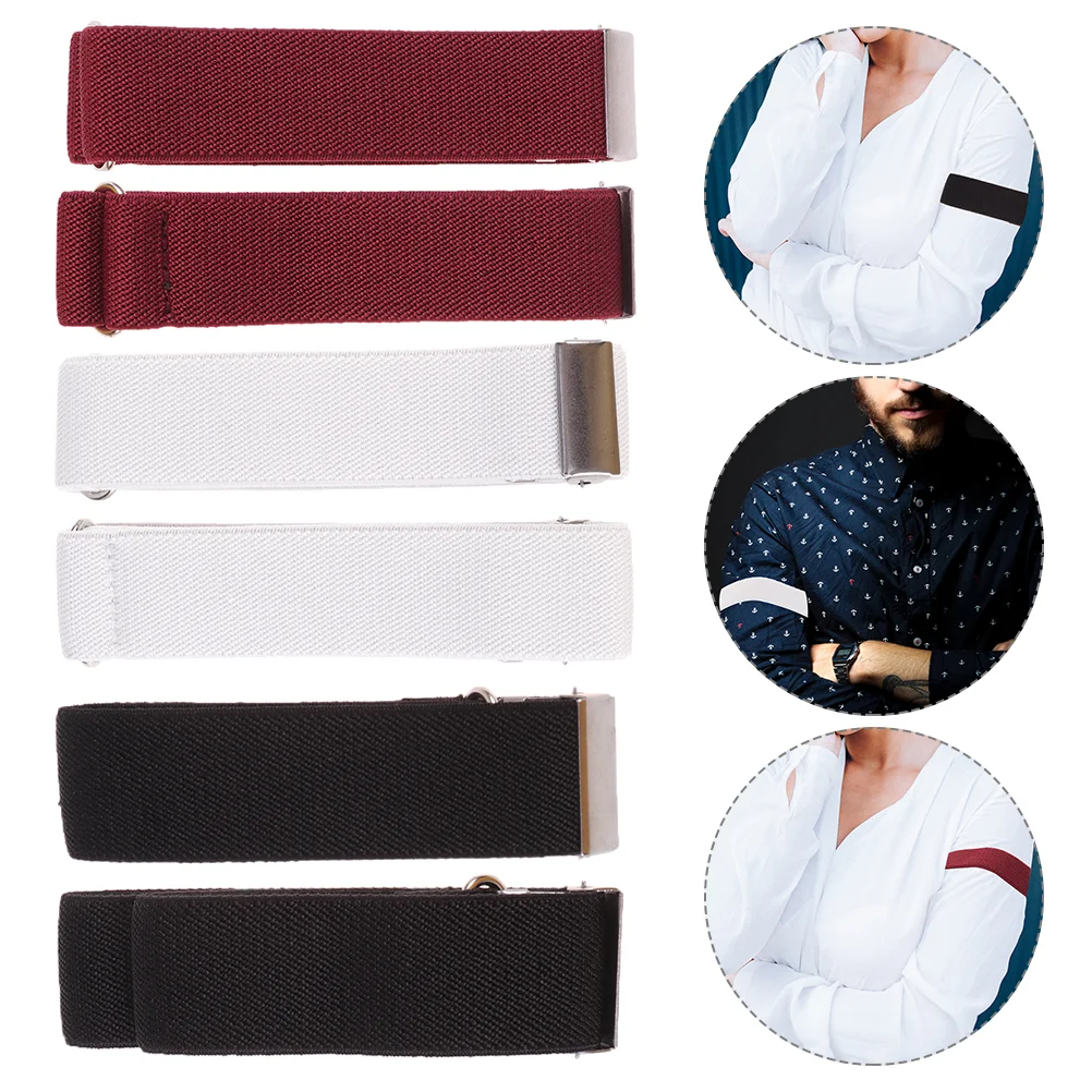 3 Pairs Non Holders Unisex Sleeve Garters Armbands for Shirt Adjustable Strong Clip Material