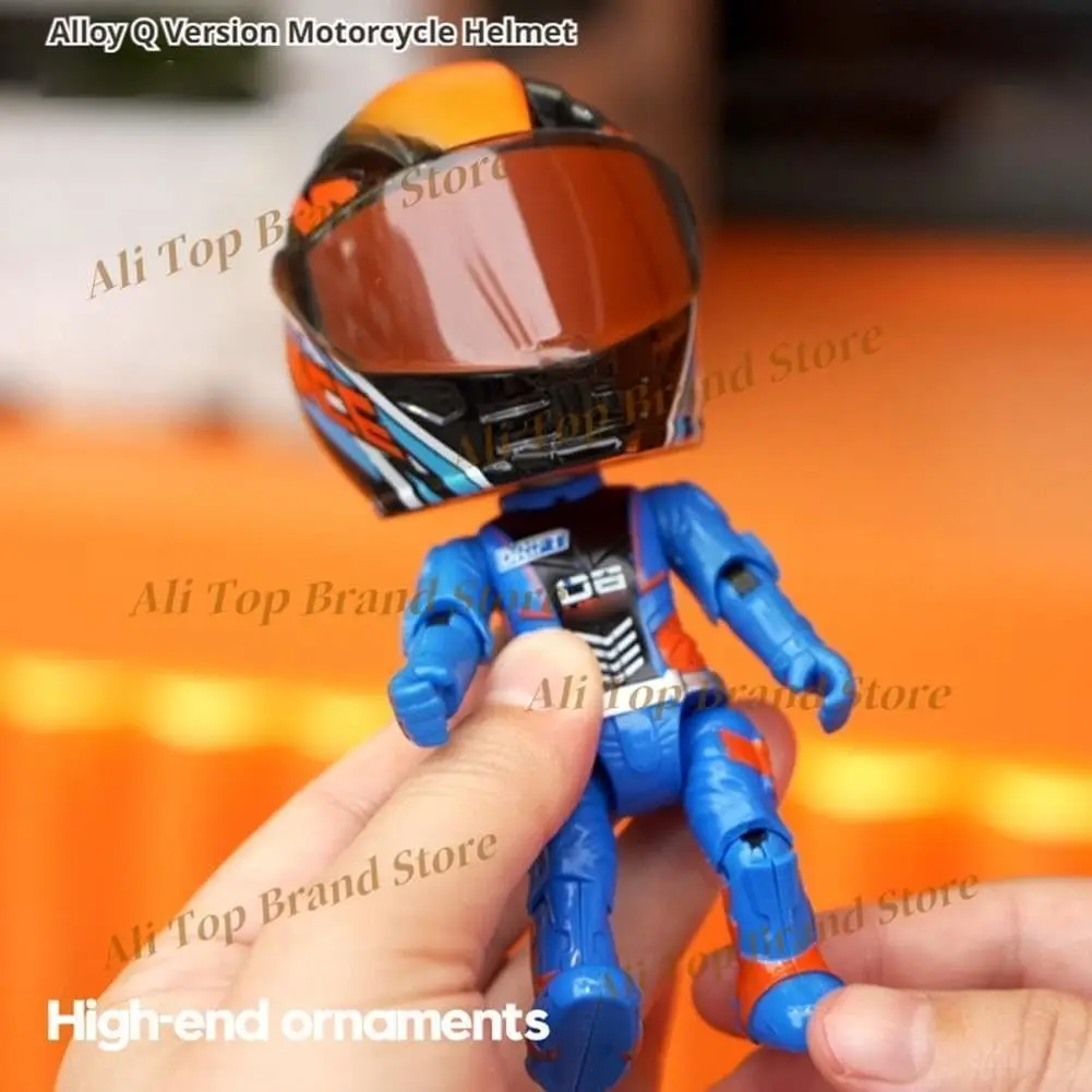 New Mini Helmet Heroes Transforming Ornaments, Motorcycle Helmet Action Figure with Movable Joints