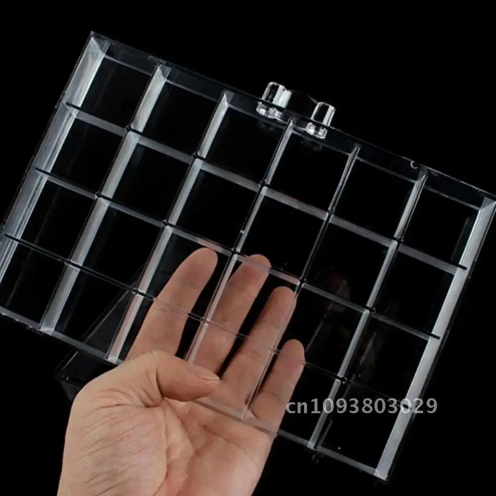 120 Grids Acrylic Transparent Nail Display Showing Shelf Manicure Box Organizer Jewelry Makeup Cosmetic Drawer Storage