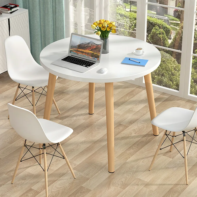 

Table Simple Rental Small Apartment round Table Home Balcony Reception Negotiation Coffee Table and Chair Combination