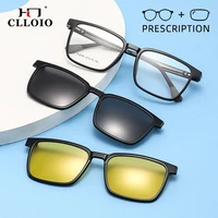 CLLOIO gafas graduadas con Clip magnético abatible para hombres y mujeres TR90 gafas de sol polarizadas para miopía gafas de lectura de visión nocturna