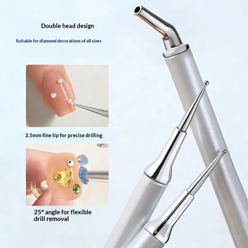 5 Stück Acryl-Griff Kristallstein-Applikator Doppelseitiger Strassstein-Applikator Punktierstift Wachsstift Maniküre Nagelkunst DIY-Werkzeuge – Detail 10