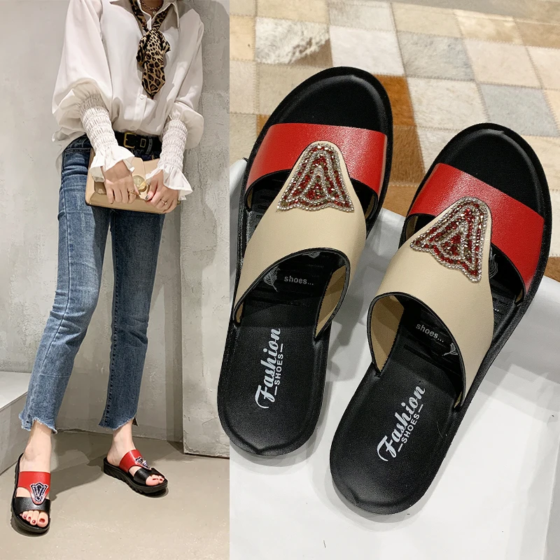 

New 2024 Summer Fashion Women Sandals Shoes Female Open Toe Soft Bottom Slip On Walking Shoes Women's Breathable Beach Sandals