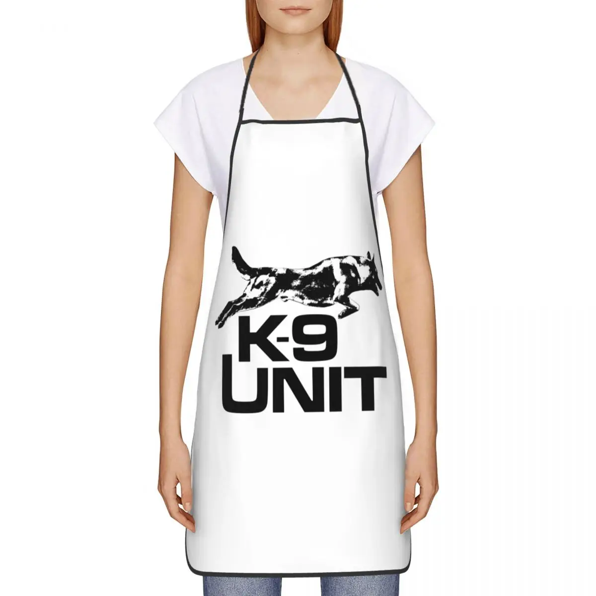 Custom K9 Unit Malinois Apron for Women Men Unisex Bib Belgian Shepherd Dog Kitchen Cooking Tablier Cuisine Chef Baking