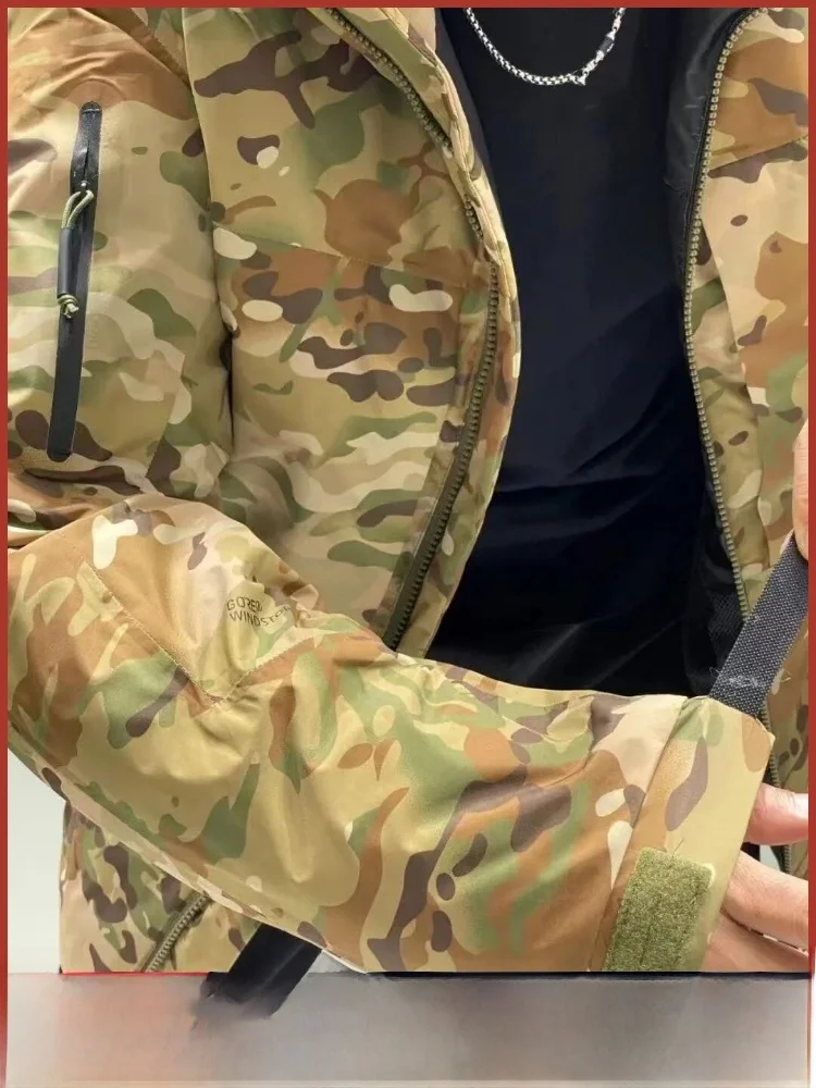 

Thiened Warm Camouflage down Jaet Men's Outdoor Winter Coat White Du Feather Anti-Cold 30 Zipper Sle Warmth Outdoor F...