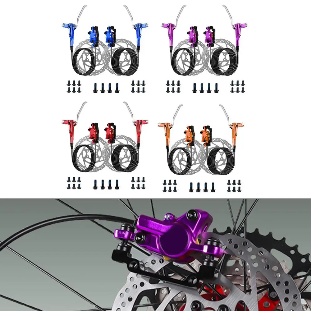

Bicycle Dual Piston Hydraulic Brake Set Front 800mm And Rear 1400mm Hose Disc Brake Kit For Mountain Road Bike Cycling Parts