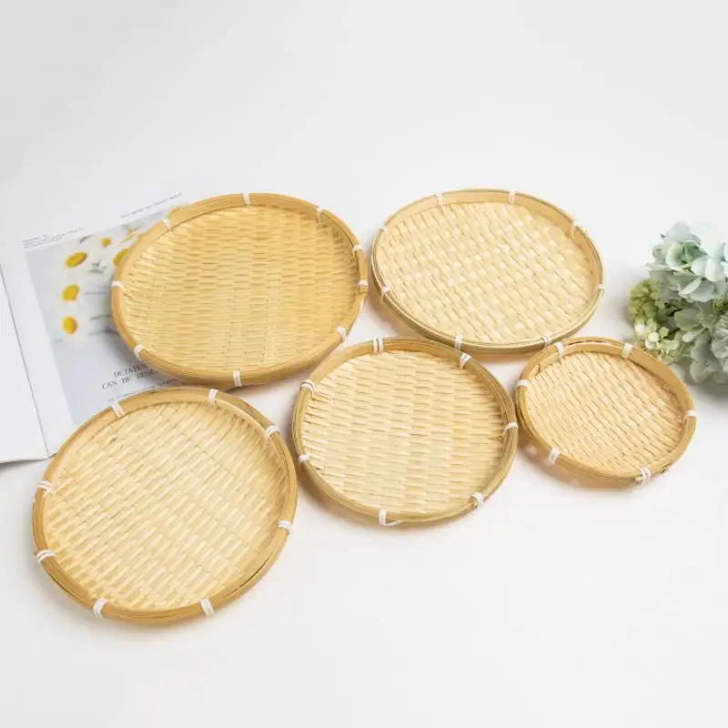 Hand-woven Natural Bamboo Trays And Winnowing Baskets Are Suitable For Storing And Holding Food And For Home Decoration