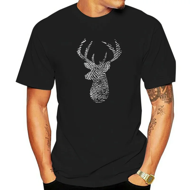 Stag Print T-Shirt Mens Deer Antlers Wildlife Woodland Free Style Tee Shirt