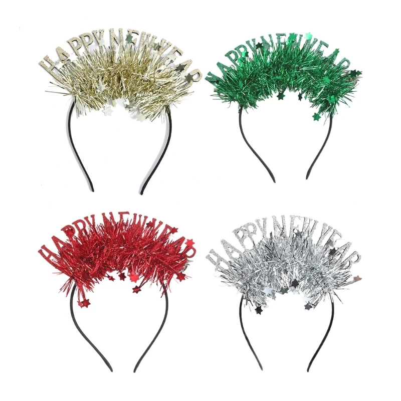 New Year Hair Hoop Bar Karaoke Party Costume Modern Christmas Tinsel Headband Dropship