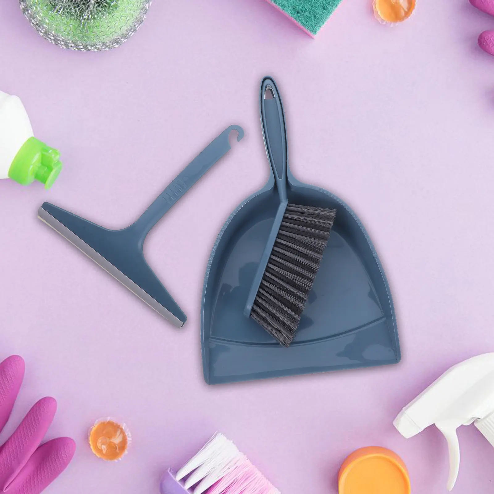 1Set Mini Broom and Dustpan Set Desktop Cleaning Tool Portable Compact Small Brush Kit for Office Home Keyboard Car Vent