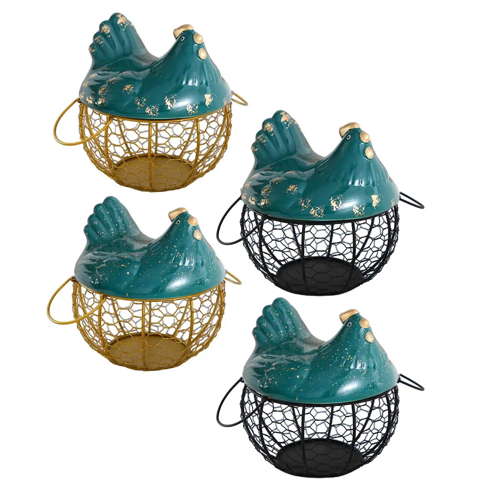 Egg Storage Basket Decorative Egg Collection Basket Metal Chicken Egg Holder