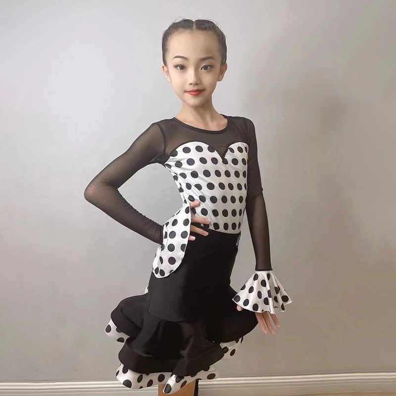

Fashion Kids Stage Performance Dance Costume Girls Latin Dance Dress Children'S Ballroom Dance Competition Dresses SL7528