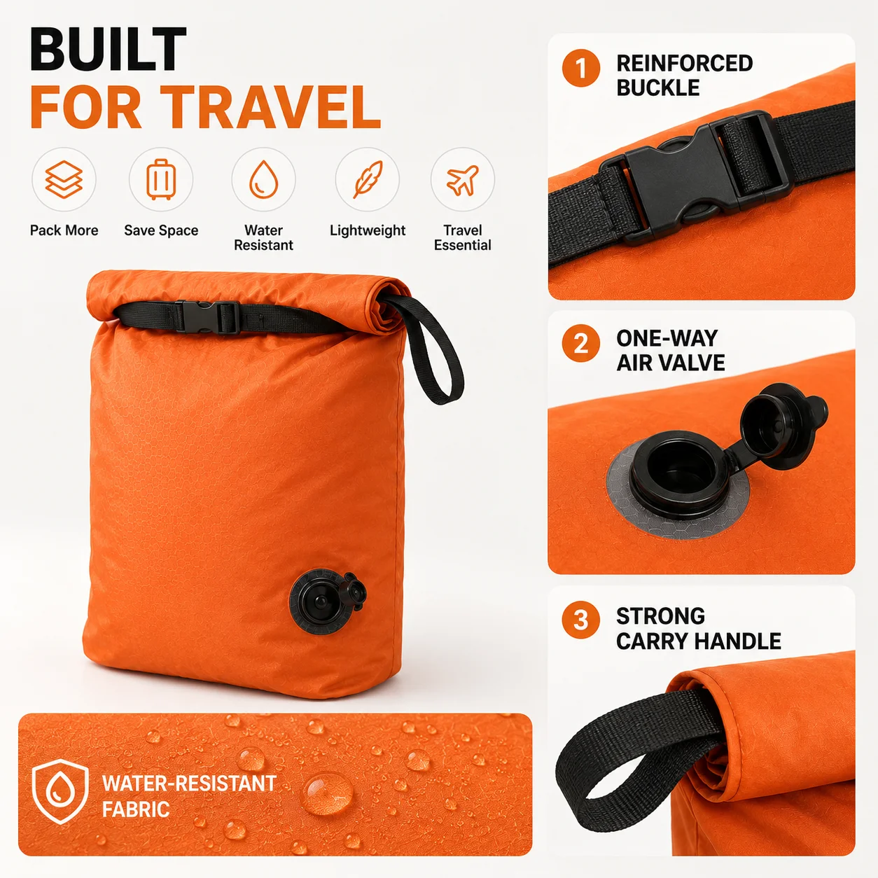 Travel Compression Packing Bag Large Capacity Clothes Organizer Dustproof Luggage Storage Bag Space Saving view 4