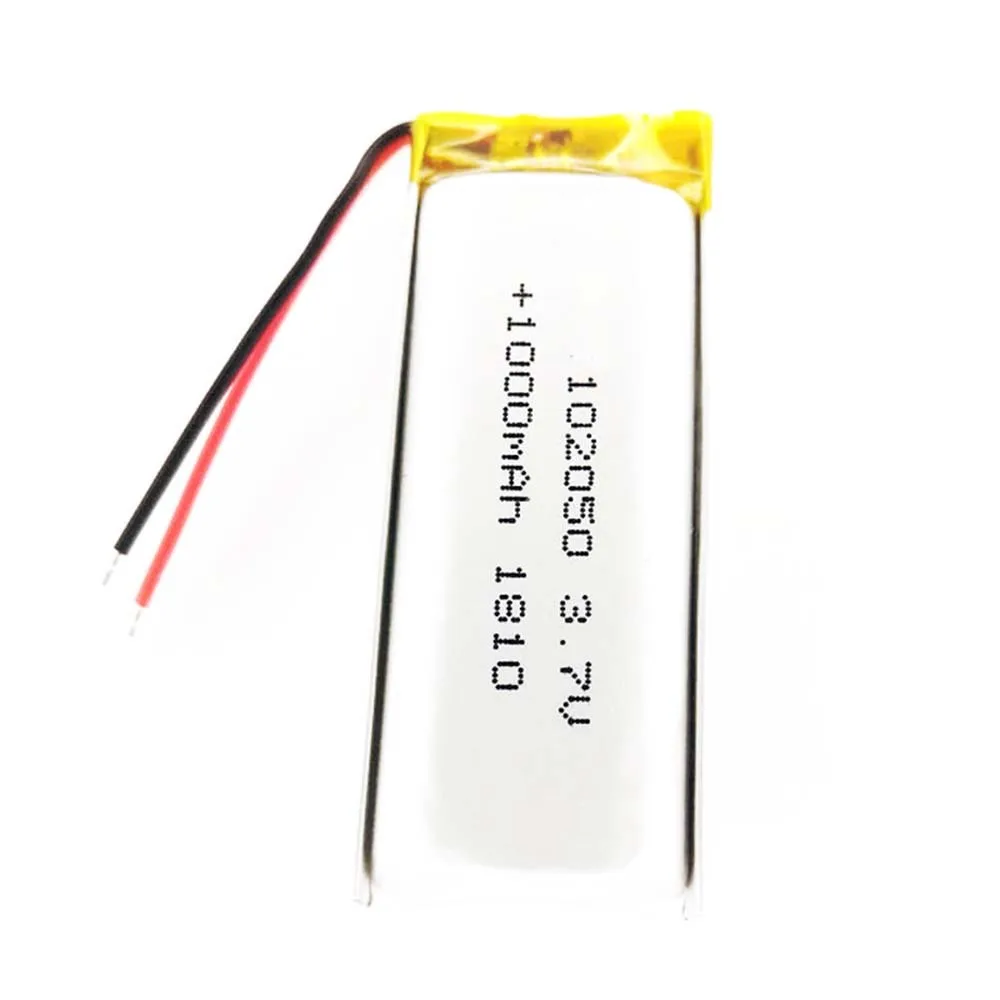 2/5/10/20Pcs Lithium Polymer Ion Battery 2.0mm JST Connector 3.7V 1000mAh 102050 Toy Mp4 Laptop Camping Lights DVR Mp3