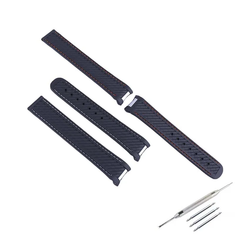 Accessori per cinturini per orologi in gomma fluorurata da uomo compatibili con cinturino sportivo in silicone da donna Omega Seahorse AT150 con testa in acciaio da 20 mm