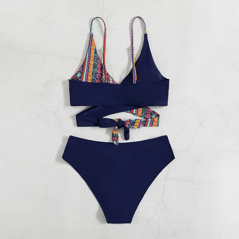 الصيف النساء التعادل الجبهة مجموعة البكيني اللون حجب الربط المرأة قطعتين ملابس السباحة للشاطئ وحمام السباحة ملابس السباحة الإناث