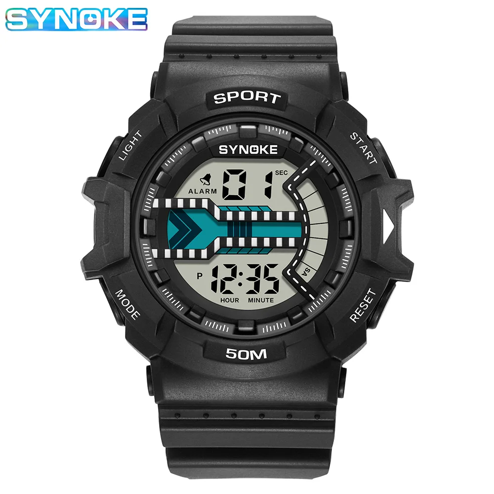 Men\'s Digital Watch, Sports Waterproof Military Watches for Men LED Casual Stopwatch Alarm Tactical Army Watch SYNOKE Brand