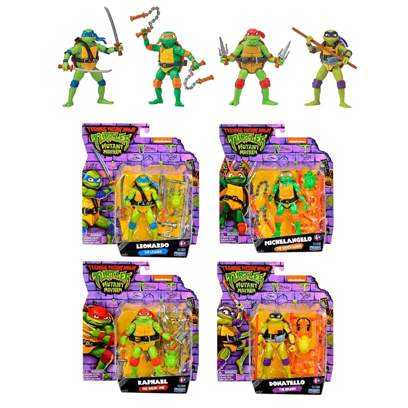 TMNT Playmates Toys Original Teenage Mutant Ninja Turtles: Mutant Mayhem 4.5-inch Action Figures Toy Gift Collection Hobby