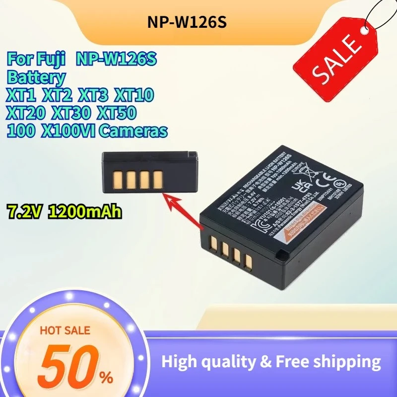 NP-W126S 1200mAh 7.2v For Fuji Battery XT1 XT2 XT3 XT10 XT20 XT30 XT50/100 X100VI Cameras NP