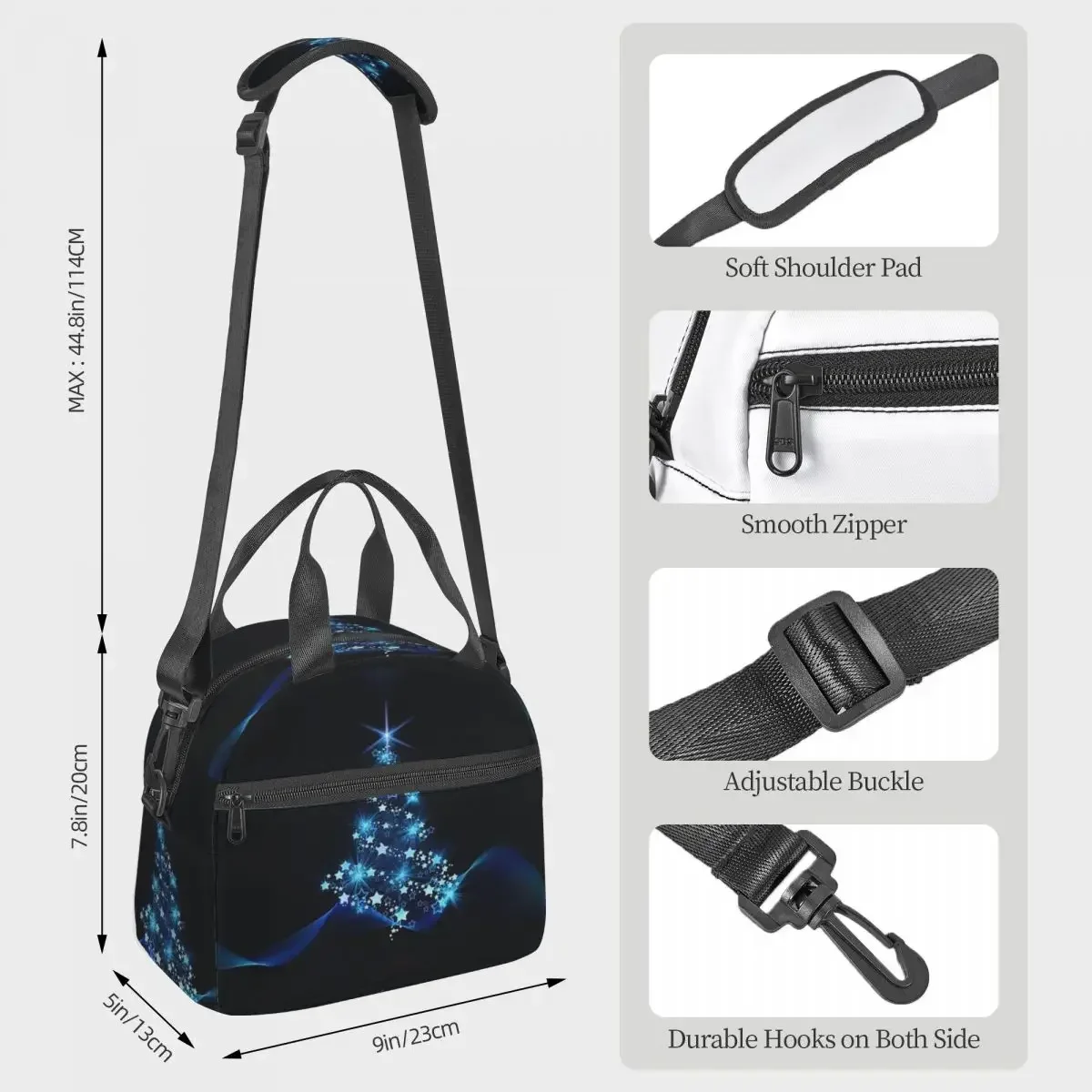 Christmas Tree, Christmas, Lights Insulated Lunch Bag for Women Office Cooler Thermal Box Tote Portable Lunch Boxes