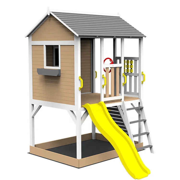 Kindergarten children's play house wooden house sand pool baby slide outdoor extended large amusement equipment