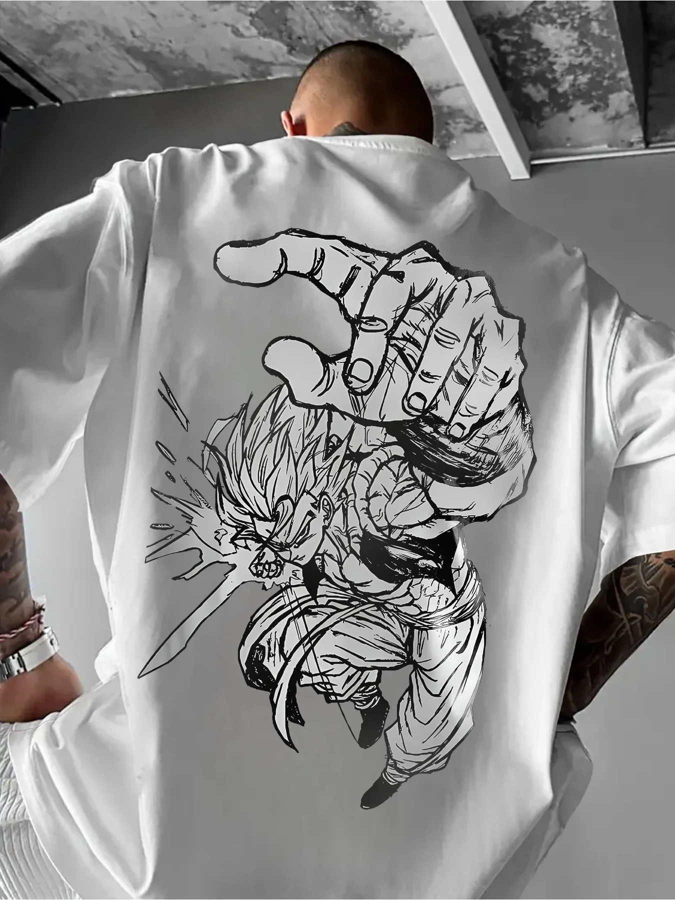 Camiseta Dragon Ball Broly de algodón negro con gráfico de Anime, pelo verde Power Up Z Mark DAS, manga estampada, Super Saiyan Streetwea