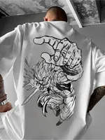 Dragon Ball Broly T-Shirt Black Cotton Anime Graphic Green Hair Power Up Z Mark DAS Print Sleeve Super Saiyan Streetwea