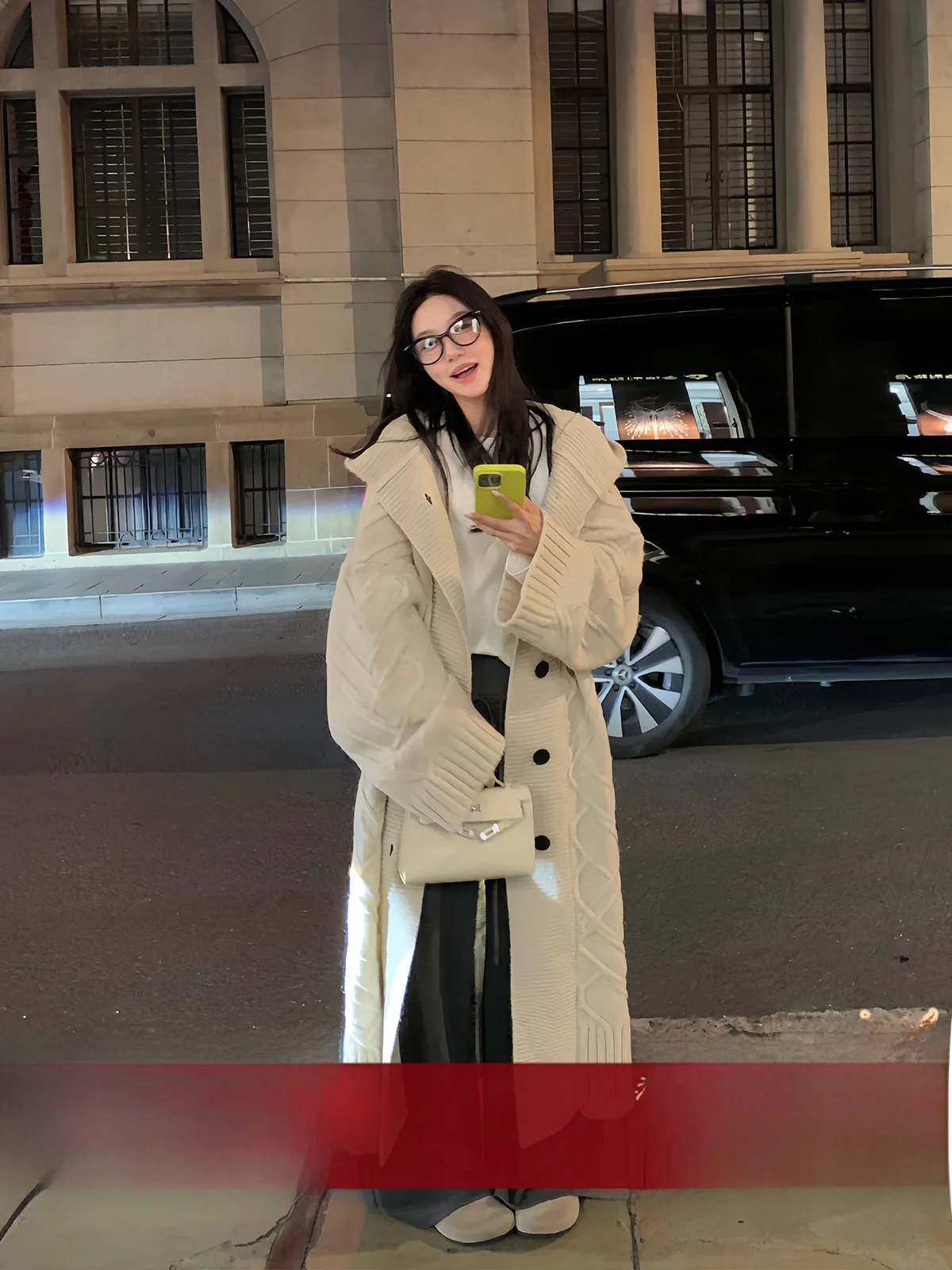 

Thiened Oversize Knitted Cardigan Coat Women's Winter Outerwear Hooded Sweater Coat Long Length Commute Sle Polyester Blend