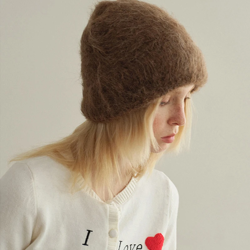 Knitted Hat for Women Men Caps Alpaca Wool Fashion Simple Warm Skullies Beanies Solid Autumn Winter Beanie Cap Trendy Style