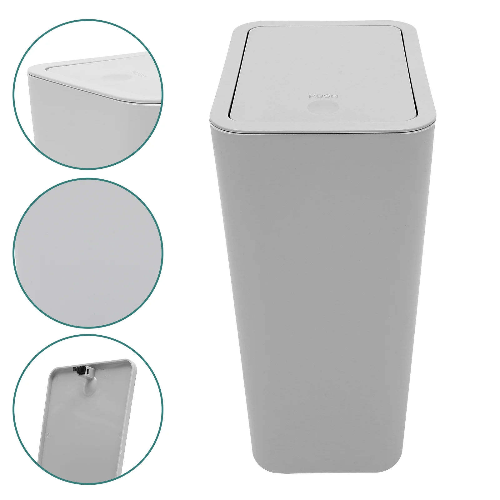 

Bathroom Trash Can Kitchen Waste Bin Garbage Trashcan Rack Toilet Plastic Cans for Office Laundry Hamper with Lid