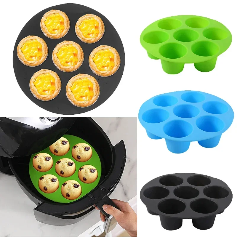 Air Fryer Frying Cage Dish Baking Pan Rack  Tray Pot Accessories Silicone Cake Mould Simple DIY Kitchen Supplies Tool