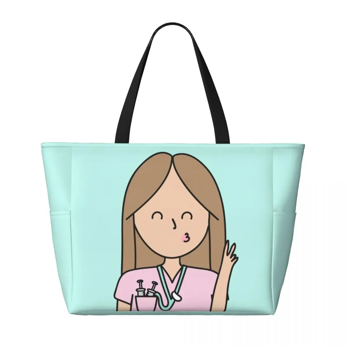 Custom Enfermera En Apuros Doctor Nurse Medical Travel Tote Bag Women Large Capacity Grocery Shoulder Shopper Bags