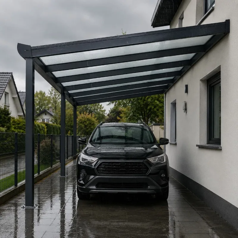 Parking Canopy for Villa Patio Parking Customized Fixed Metal Structure Driveway Shade Awning House Driveway Awning